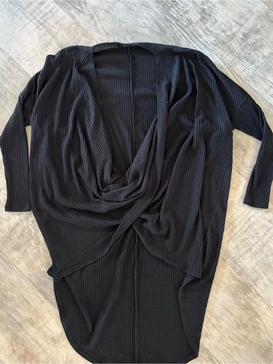 AKIRA Sweaters - Akira Black Ribbed Wrap Sweater-067
